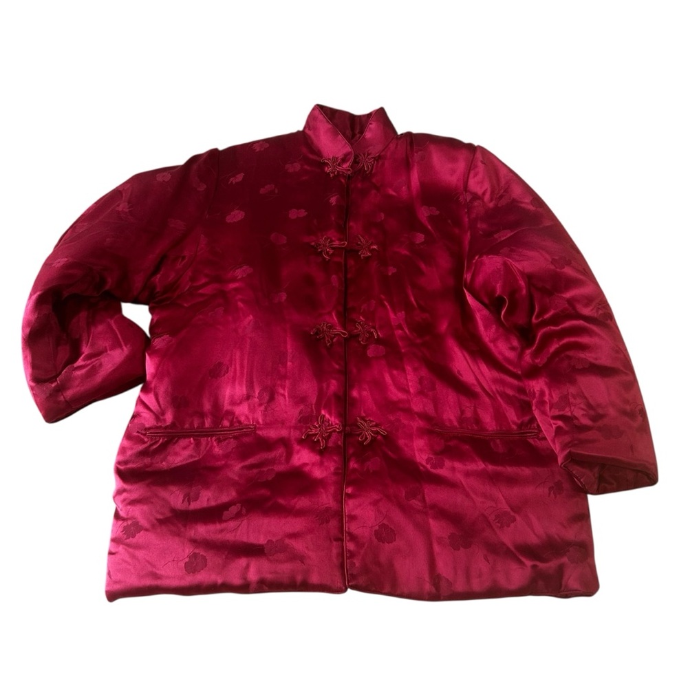 Begonia child pure silk jacket girls size 12 vintage color wine purple